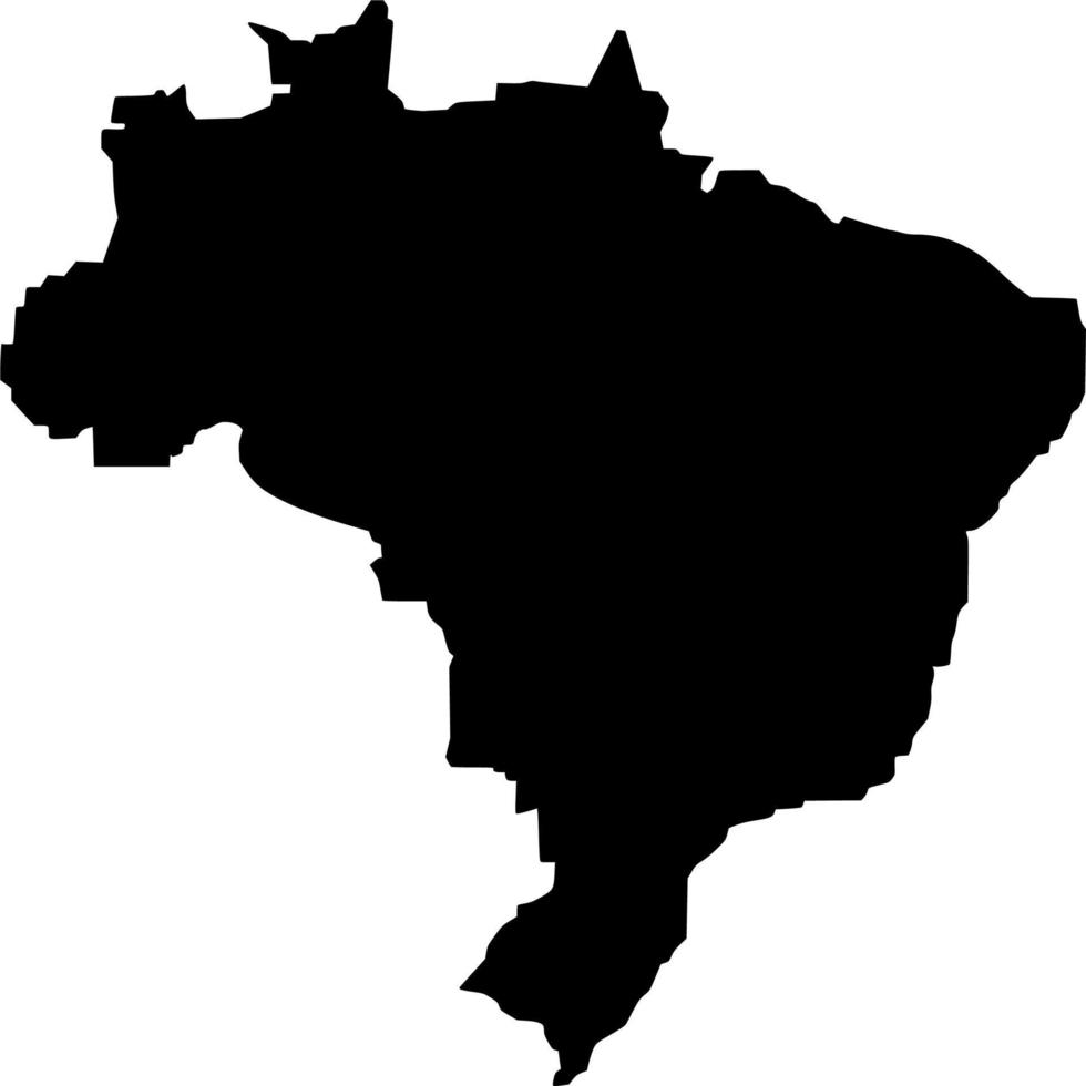 Vector silhouette of Brazil Map on white background