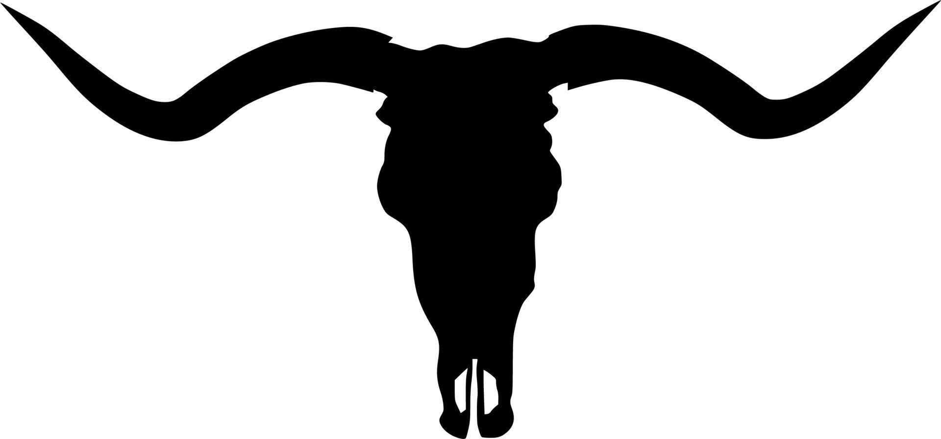 Vector silhouette of beef antler on white background