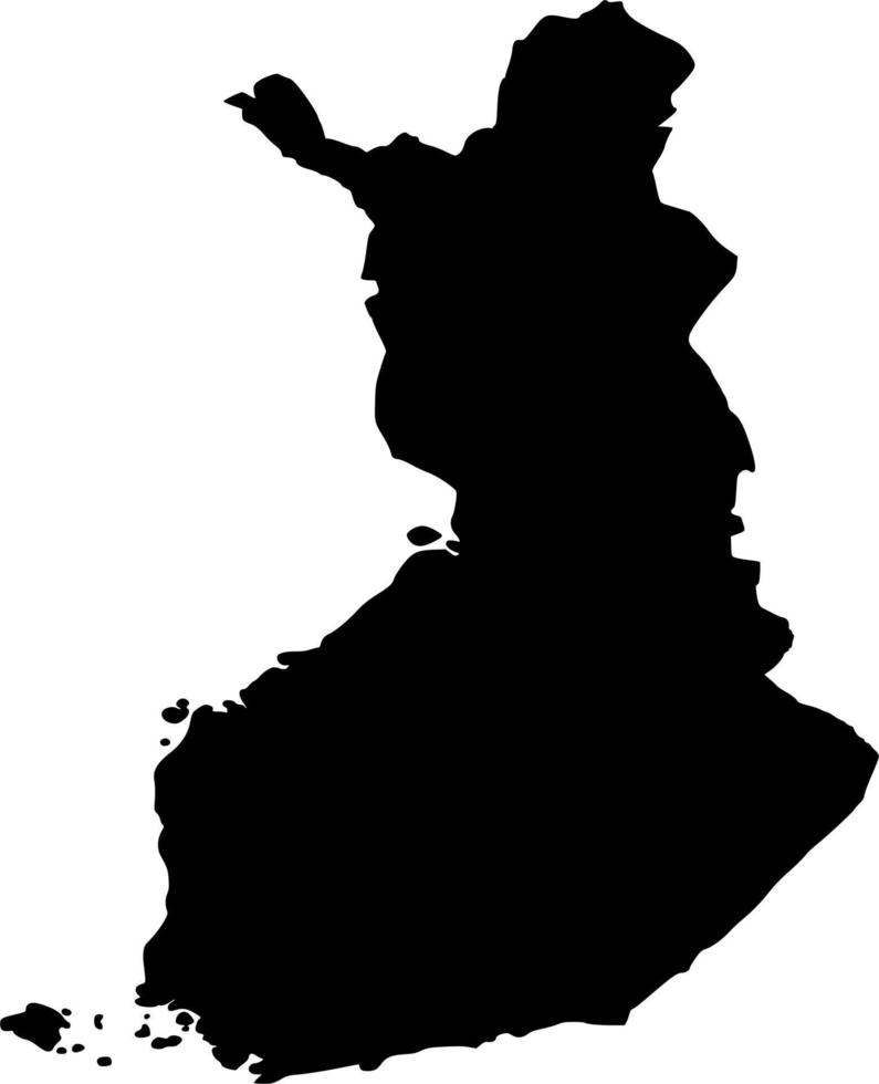 Vector silhouette of finland on white background