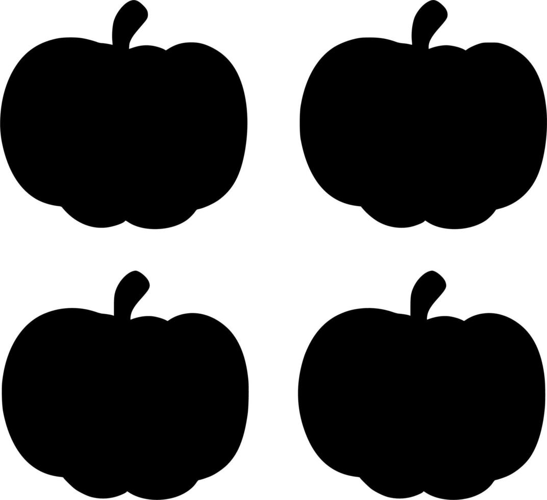 Vector silhouette of pumpkin on white background