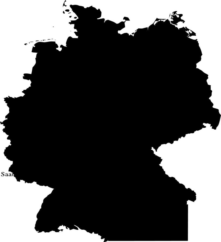 Vector silhouette of germany map on white background