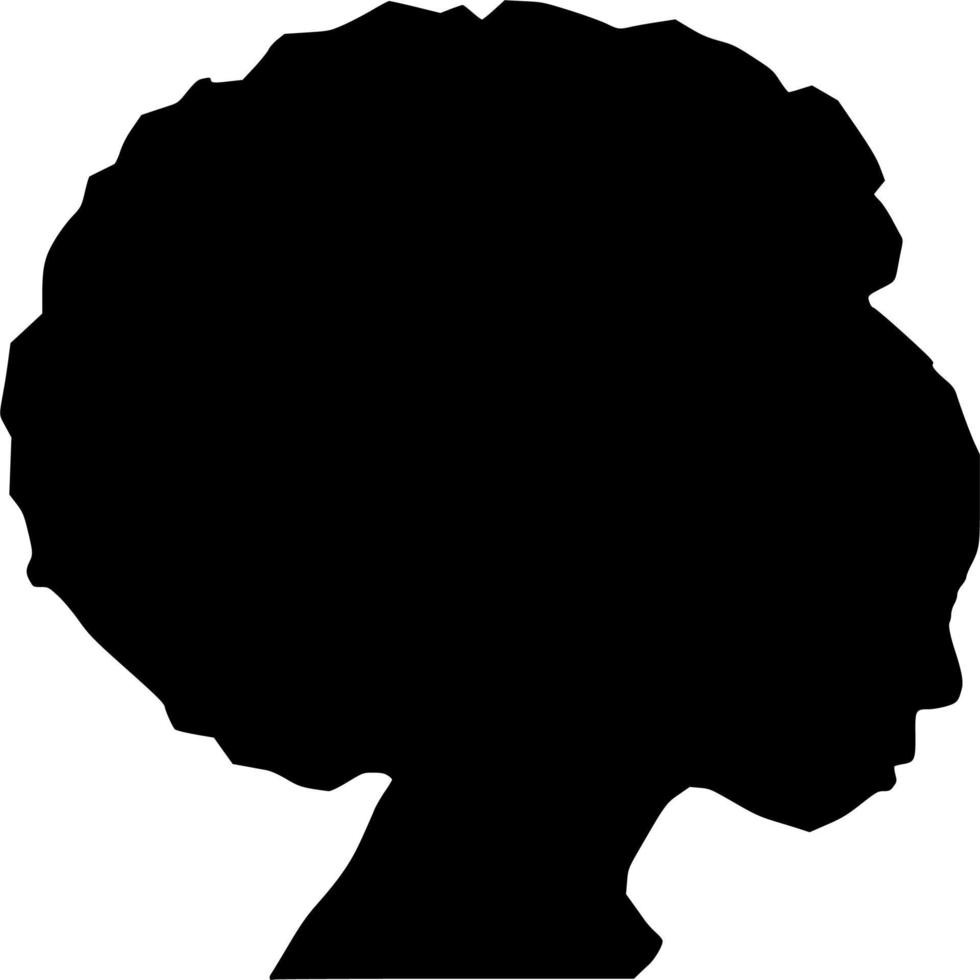 Vector silhouette of afroamerican girl on white background