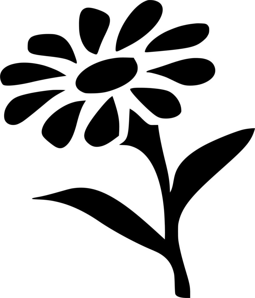 Vector silhouette of Flower on white background