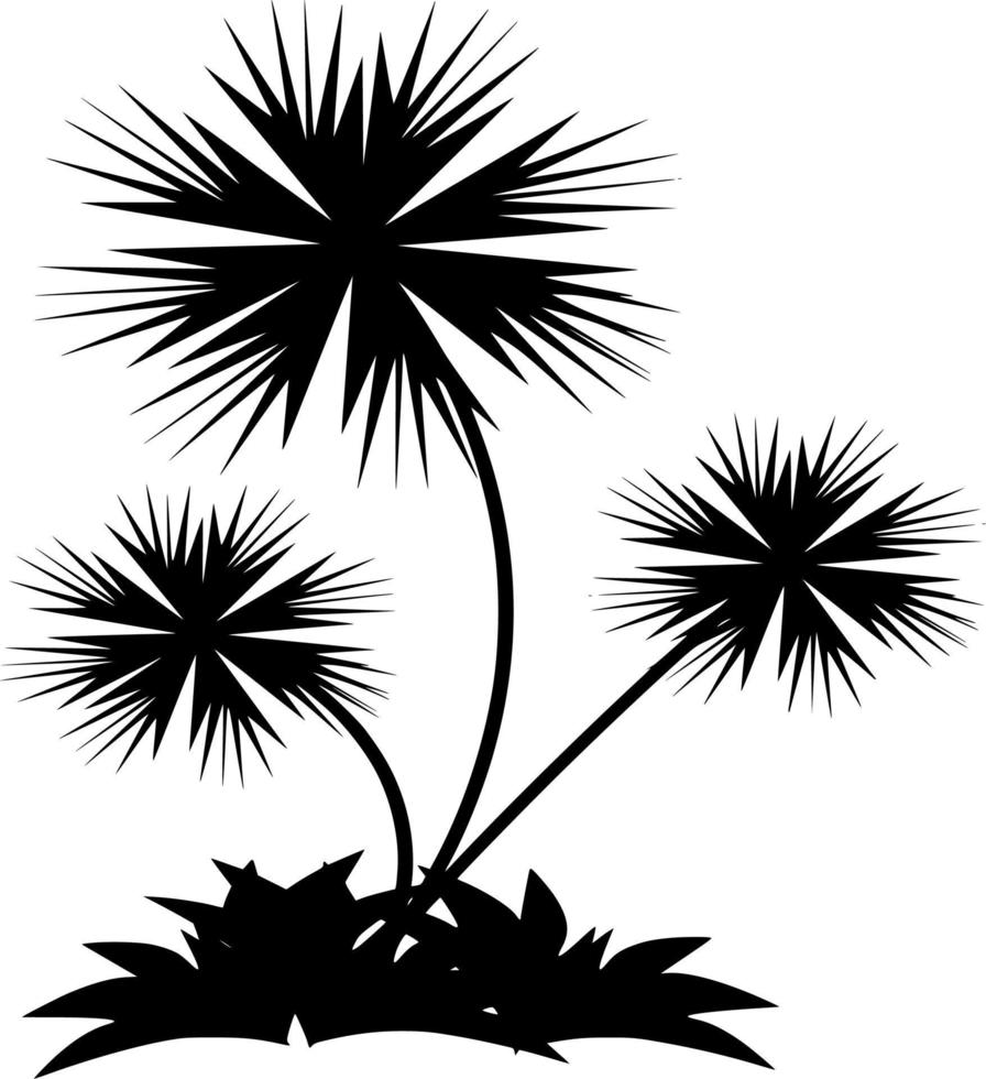 Vector silhouette of Flowers on white background