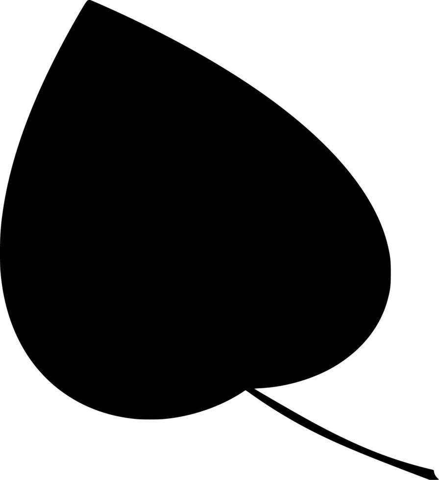 Vector silhouette of leaf on white background