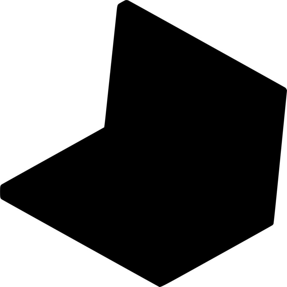 Vector silhouette of laptop on white background