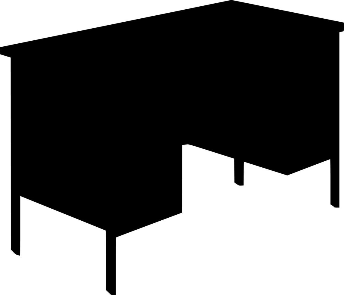 Vector silhouette of table on white background