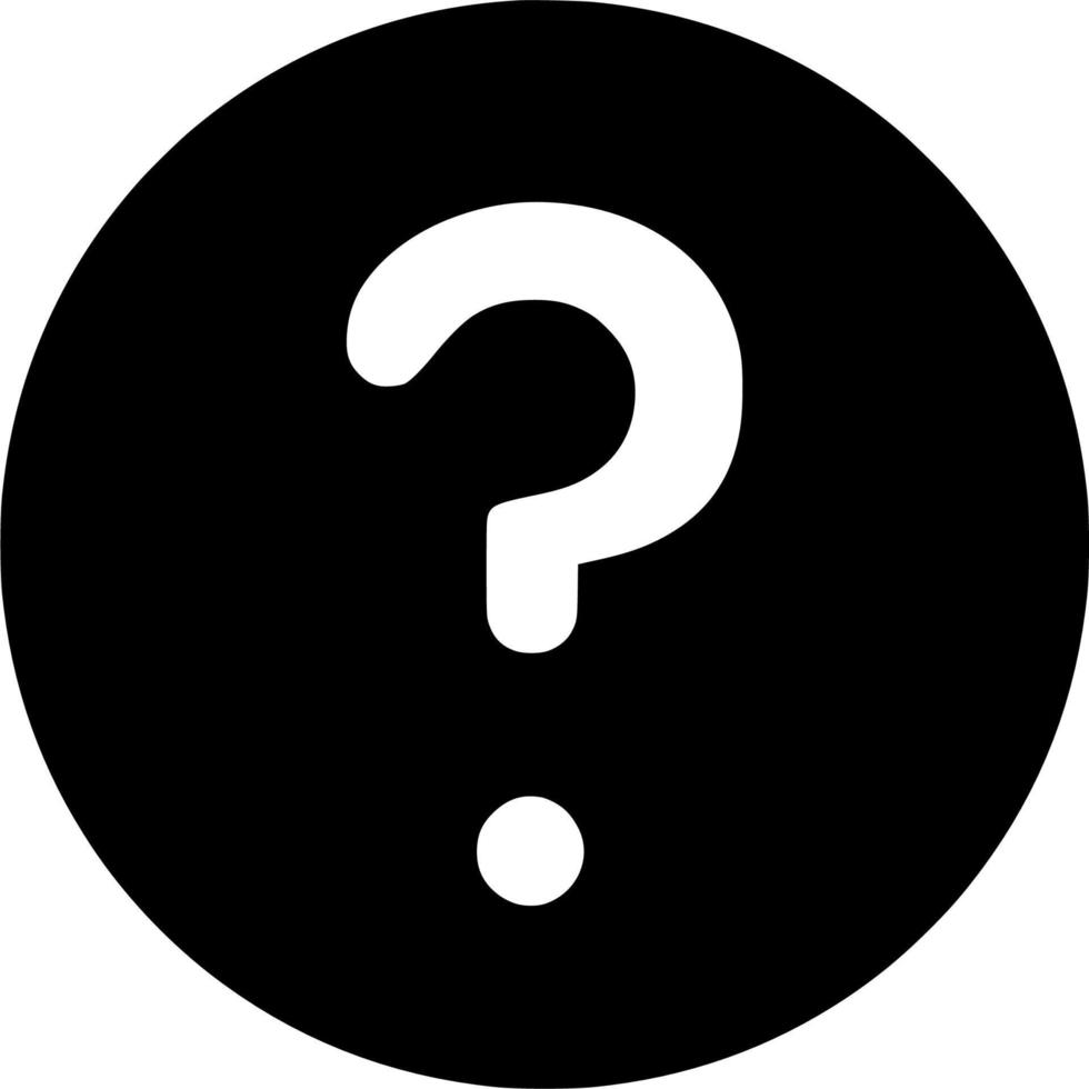 Vector silhouette of question mark  on white background