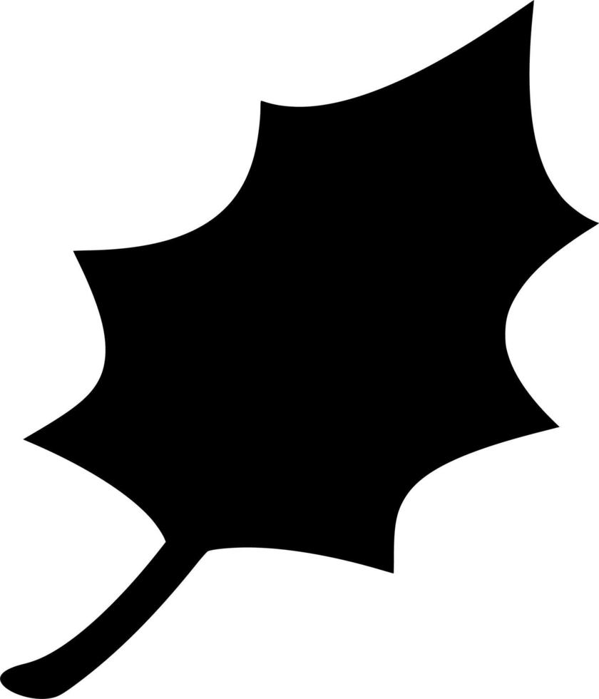 Vector silhouette of leaf on white background