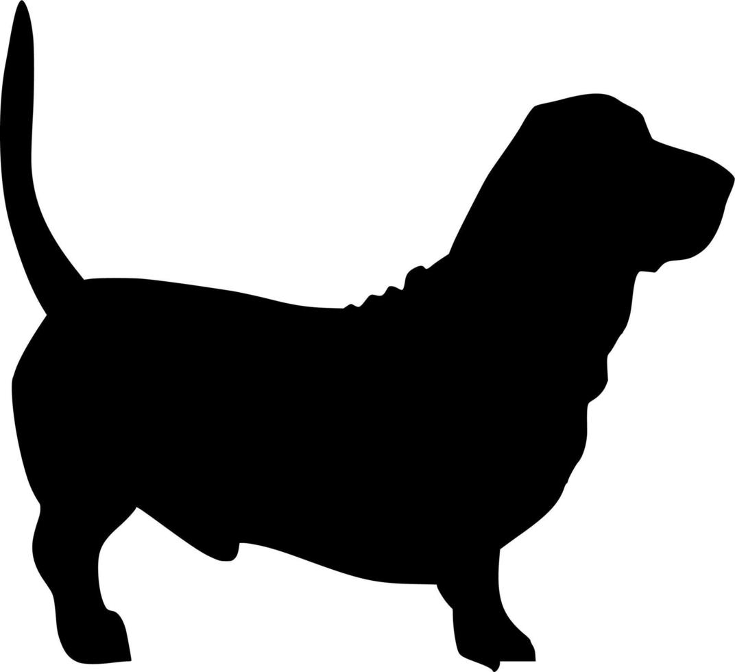 Vector silhouette of Dog on white background