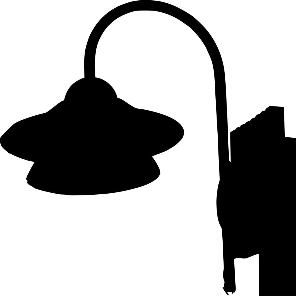 Vector silhouette of street light on white background