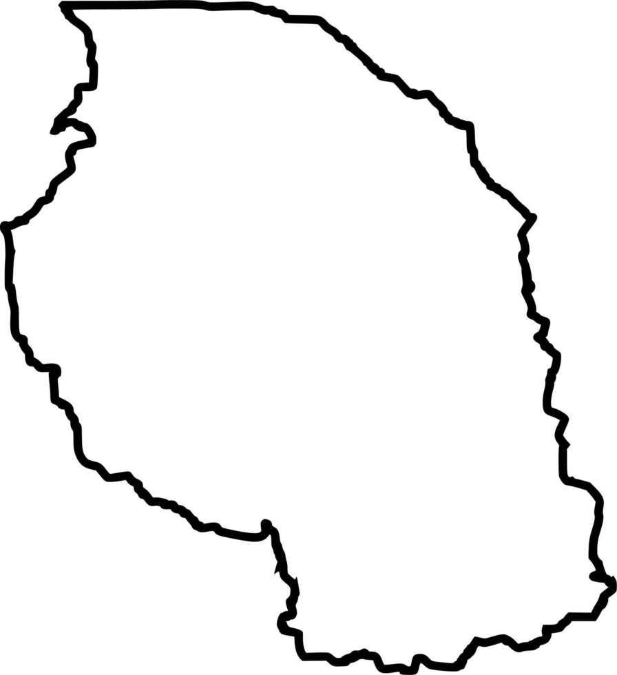 Vector silhouette of tanzania map on white background