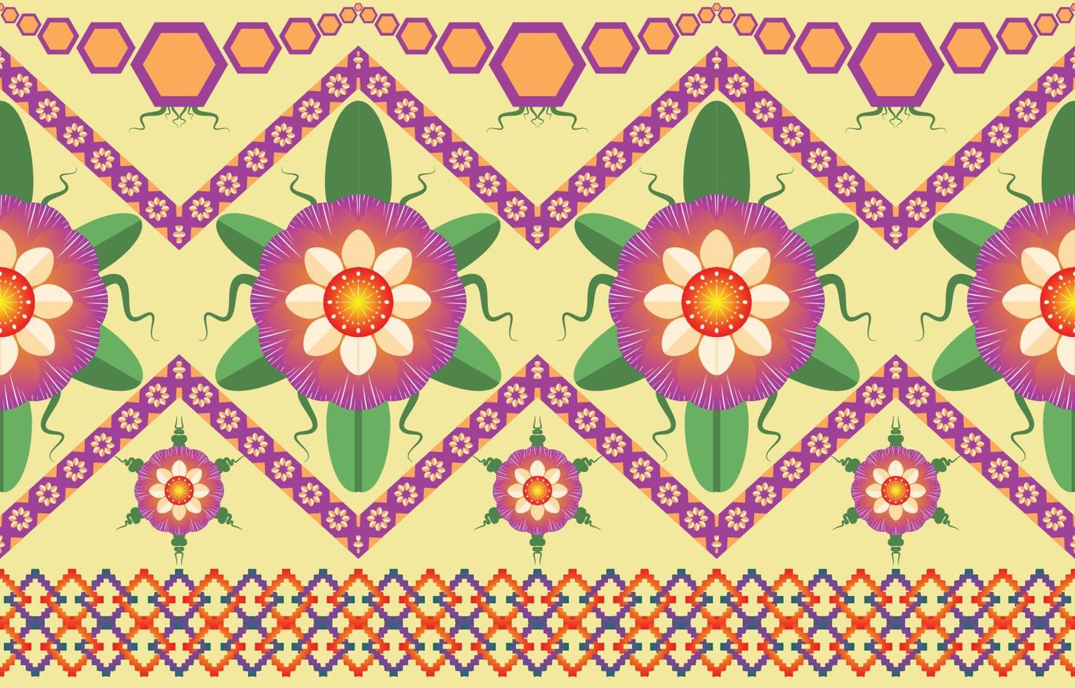 mandala flower colorful fabric. Geometric ethnic pattern in traditional oriental background Design for carpet,wallpaper,clothing,wrapping,batik,Vector illustration embroidery style. vector