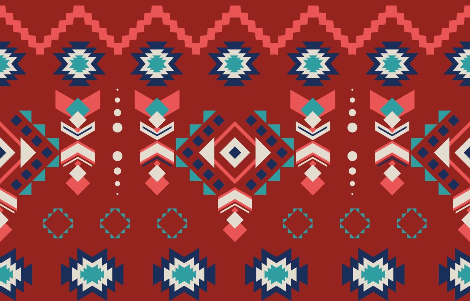 patrón sin costuras de tela nativa americana navajo, fondo tradicional étnico tribal geométrico, elementos de diseño, diseño para alfombra, papel pintado, ropa, alfombra, interior, ilustración vectorial bordada. vector