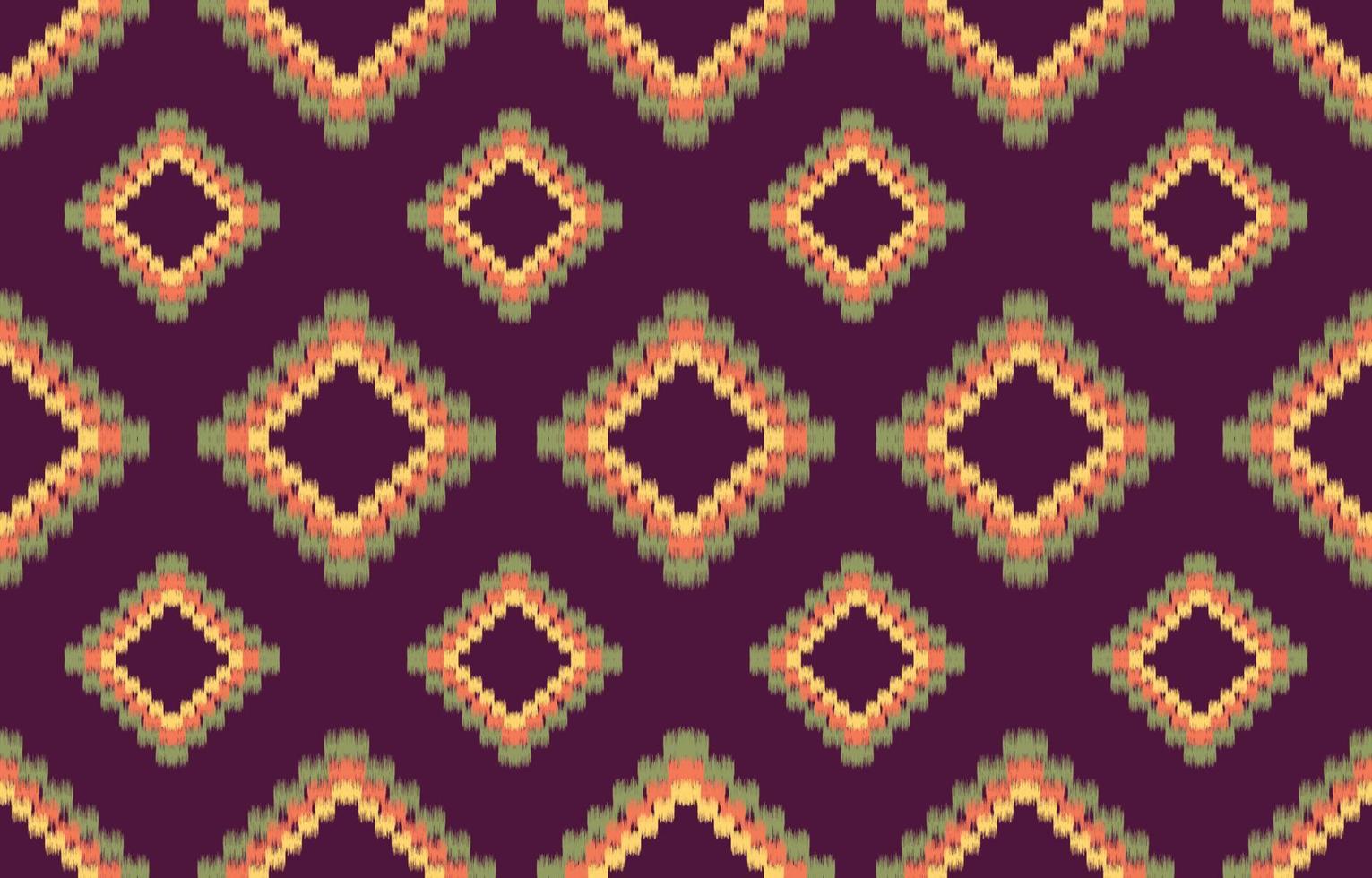yellow fabric ikat seamless pattern geometric ethnic traditional embroidery style.Design for background,carpet,mat,sarong,clothing,Vector illustration. vector