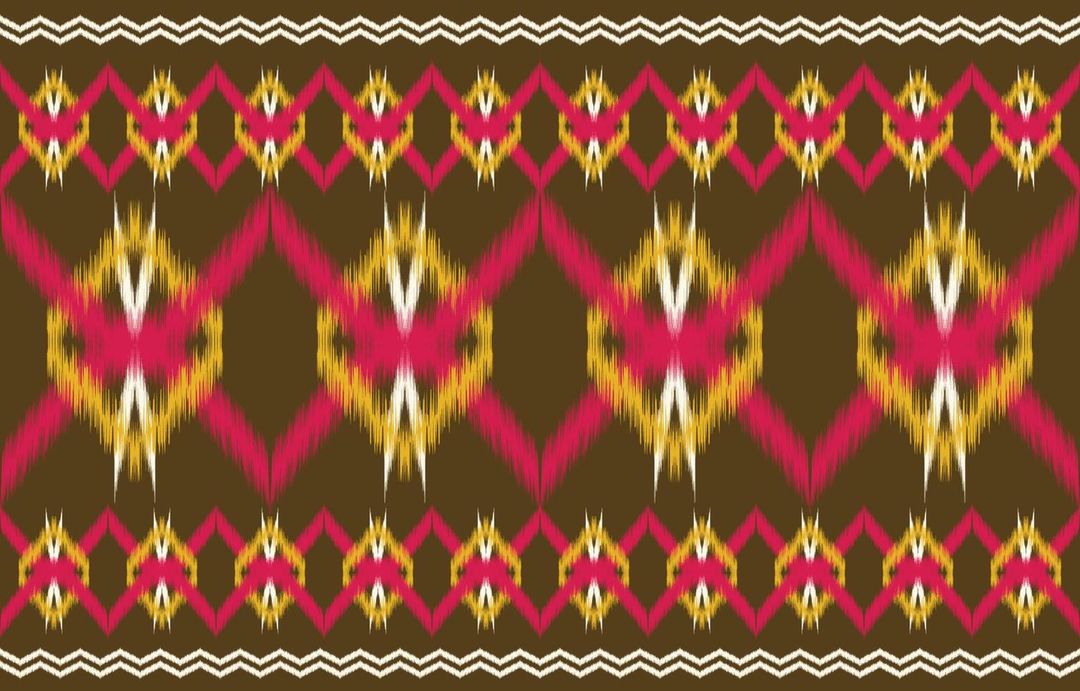 fabric ikat seamless pattern geometric ethnic traditional embroidery style.Design for background,carpet,mat,sarong,clothing,Vector illustration. vector