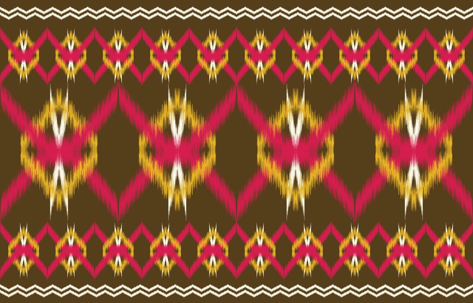 tela ikat de patrones sin fisuras estilo de bordado tradicional étnico geométrico. diseño para fondo, alfombra, estera, sarong, ropa, ilustración vectorial. vector