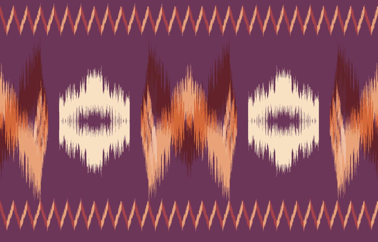 brown and purple fabric ikat seamless pattern geometric ethnic traditional embroidery style.Design for background,carpet,mat,sarong,clothing,Vector illustration. vector