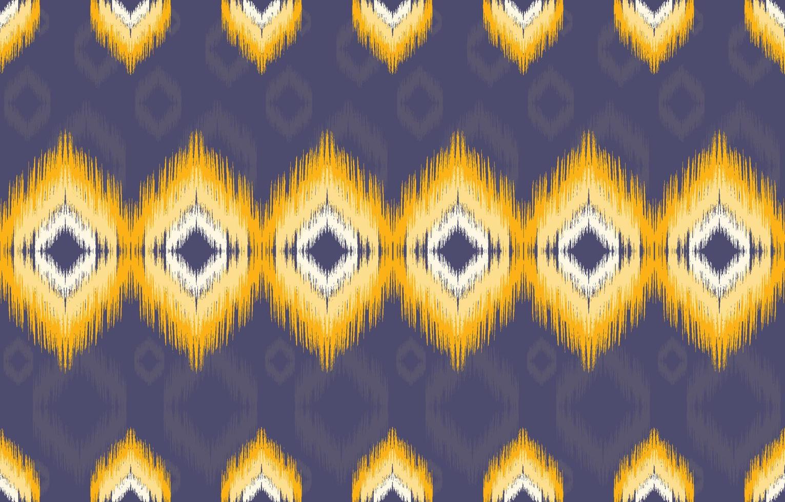 yellow and purple fabric ikat seamless pattern geometric ethnic traditional embroidery style.Design for background,carpet,mat,sarong,clothing,Vector illustration. vector