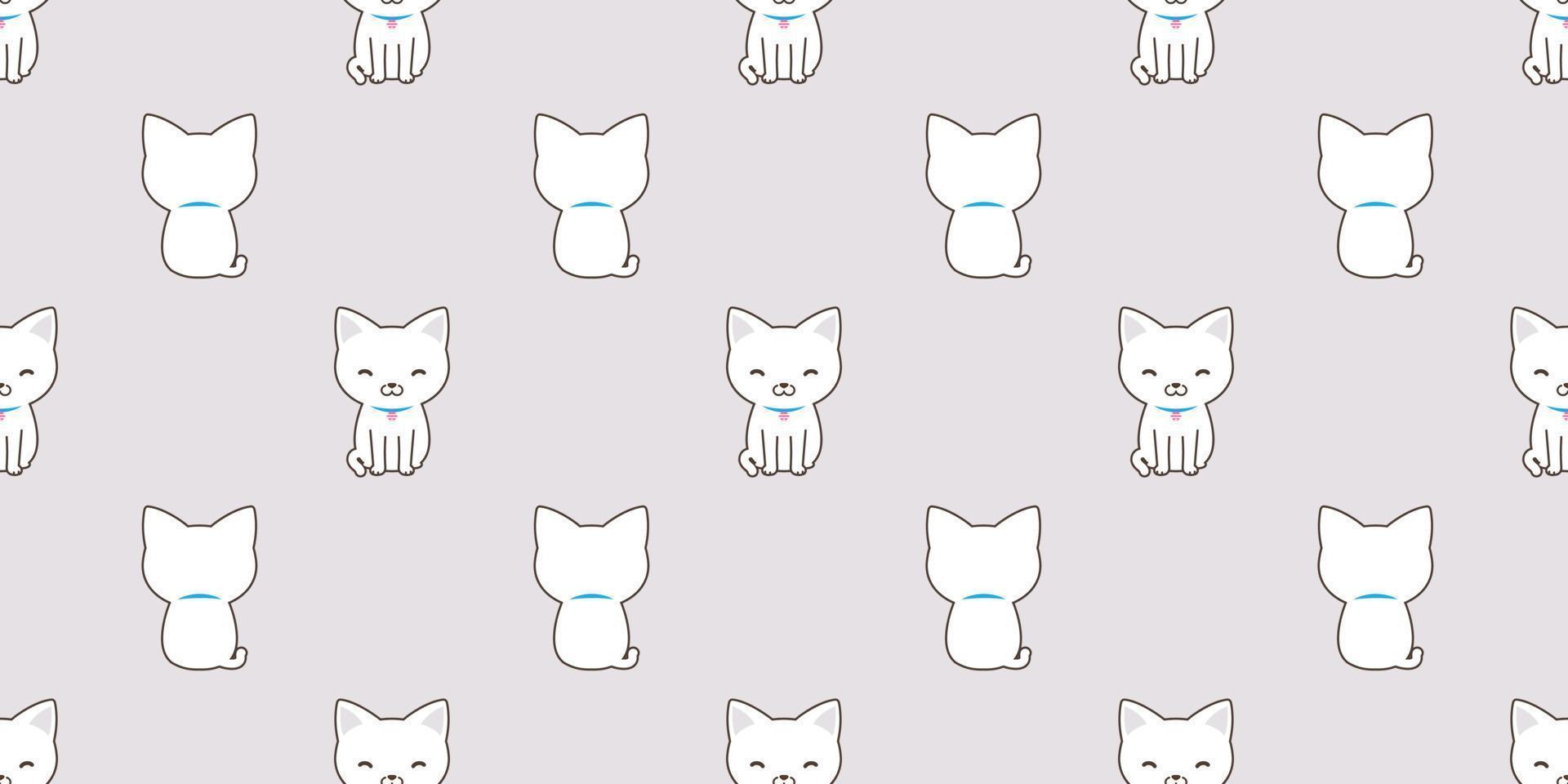 cat seamless pattern vector kitten breed calico scarf isolated wallpaper background white