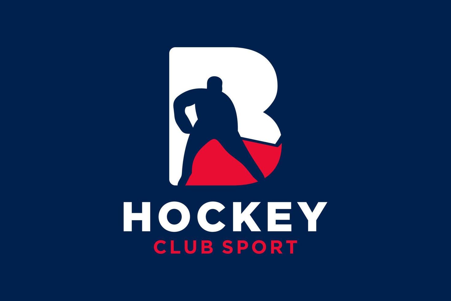 Vector initials letter B with hockey creative geometric modern logo design.