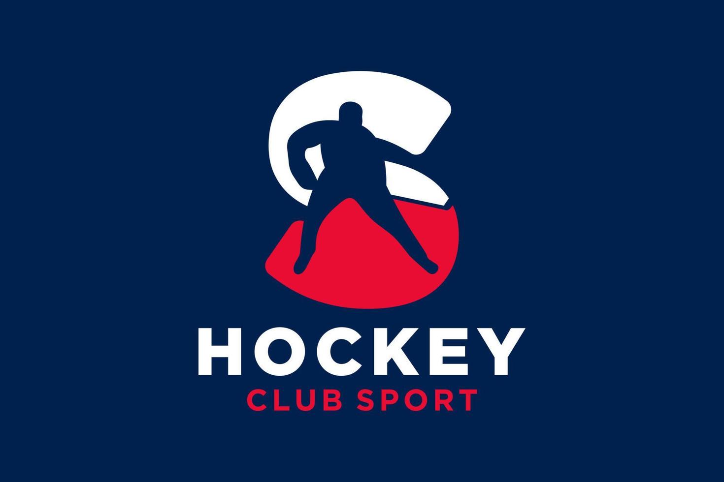 Vector initials letter S with hockey creative geometric modern logo design.