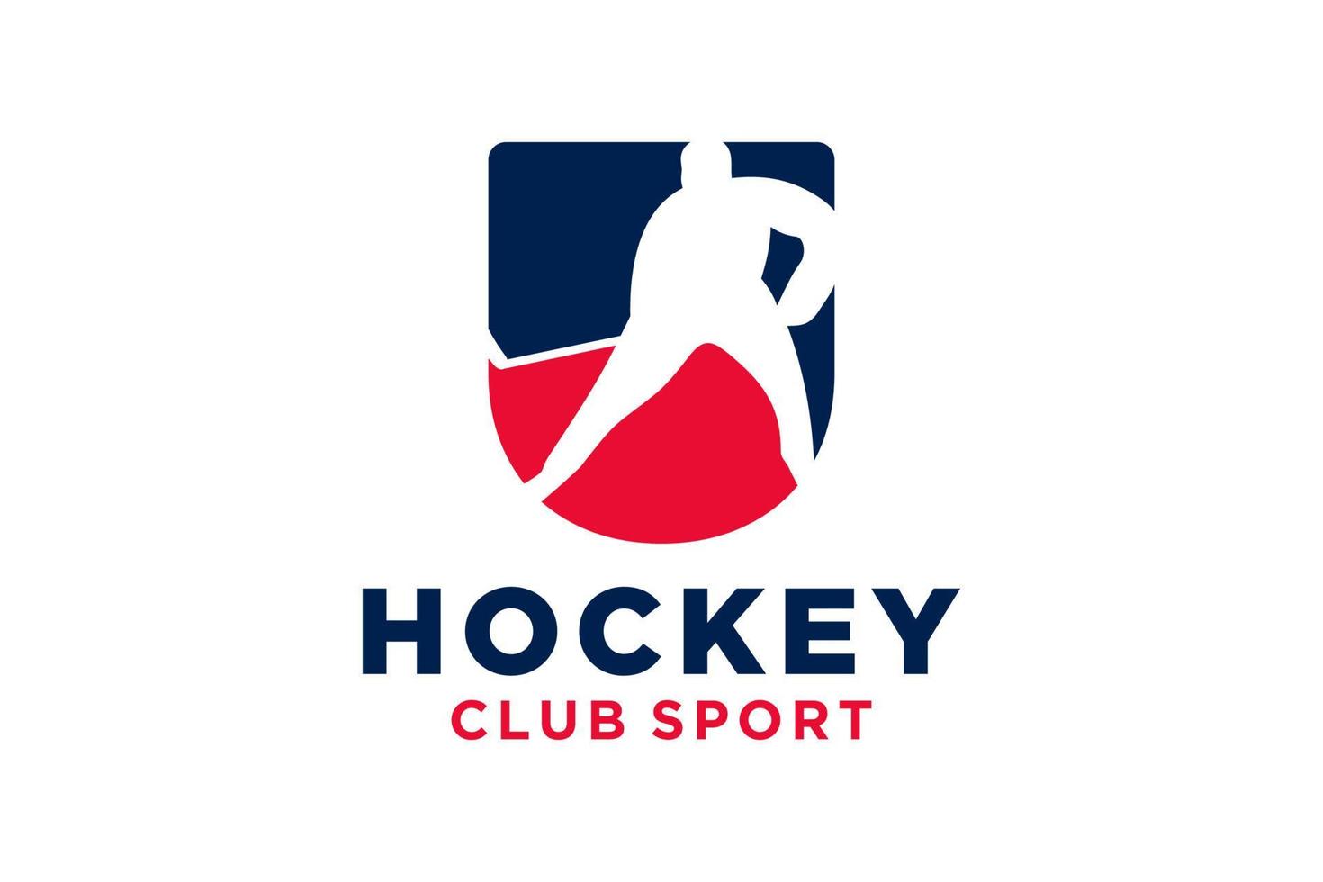 Vector initials letter U with hockey creative geometric modern logo design.