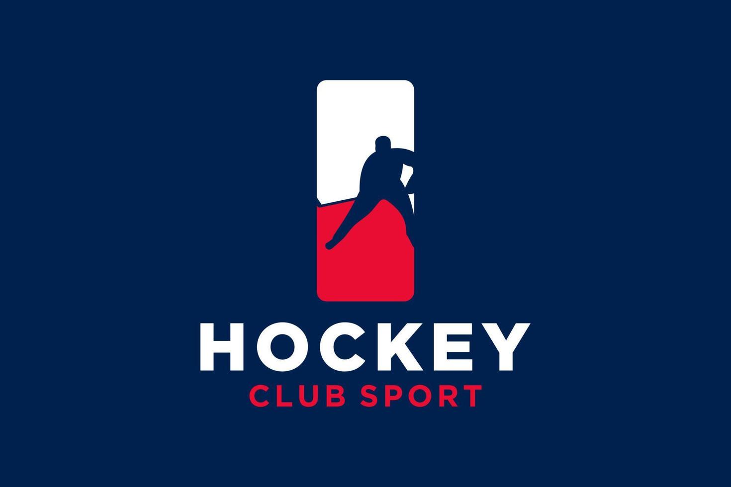 Vector initials letter I with hockey creative geometric modern logo design.