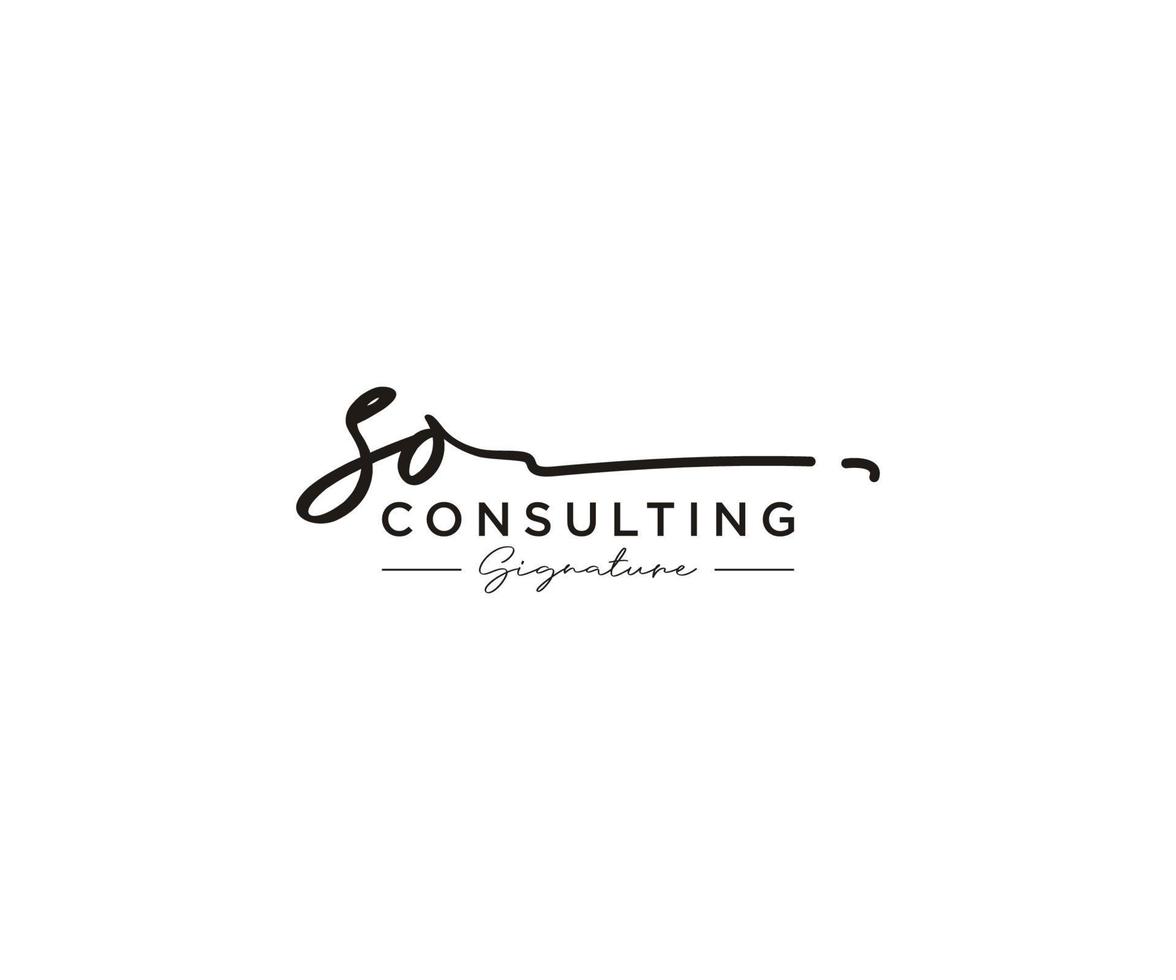 Initial SO signature logo collection template vector. Hand drawn Calligraphy lettering Vector illustration.