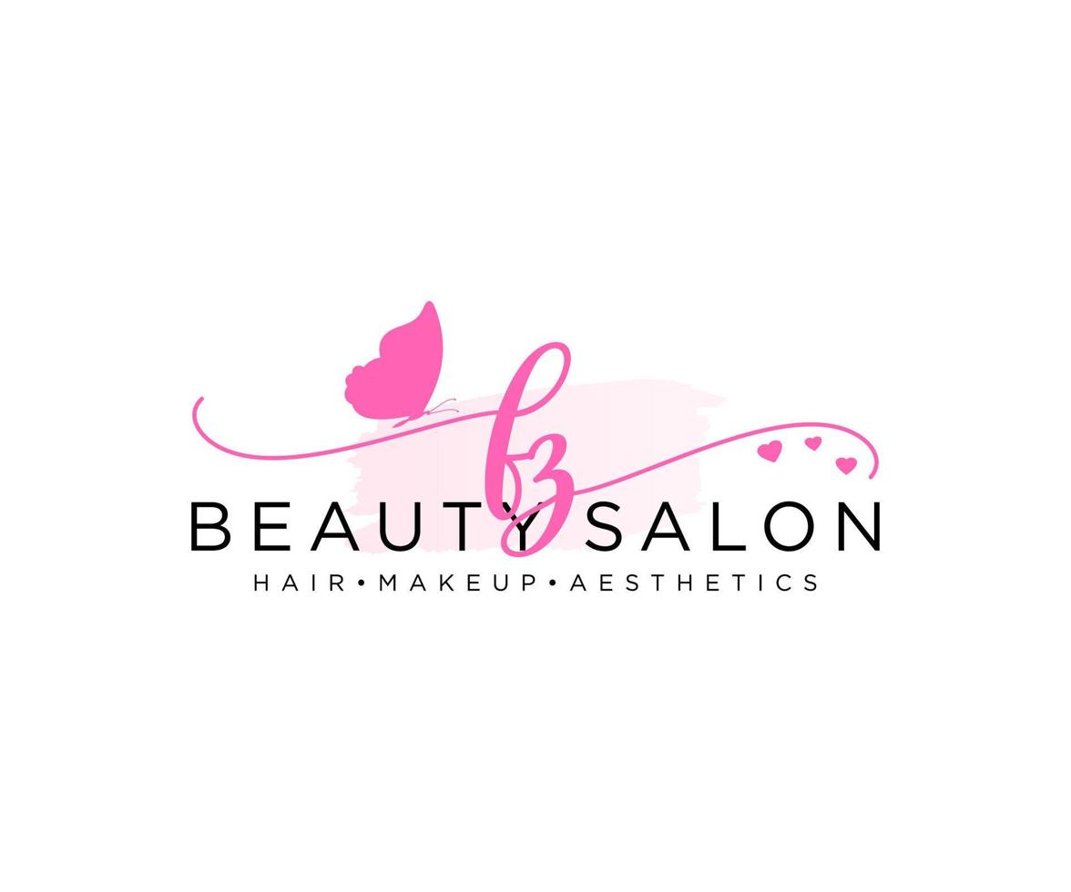 Initial FZ feminine logo collections template. handwriting logo of initial signature, wedding, fashion, jewerly, boutique, floral and botanical with creative template for any company or business. vector