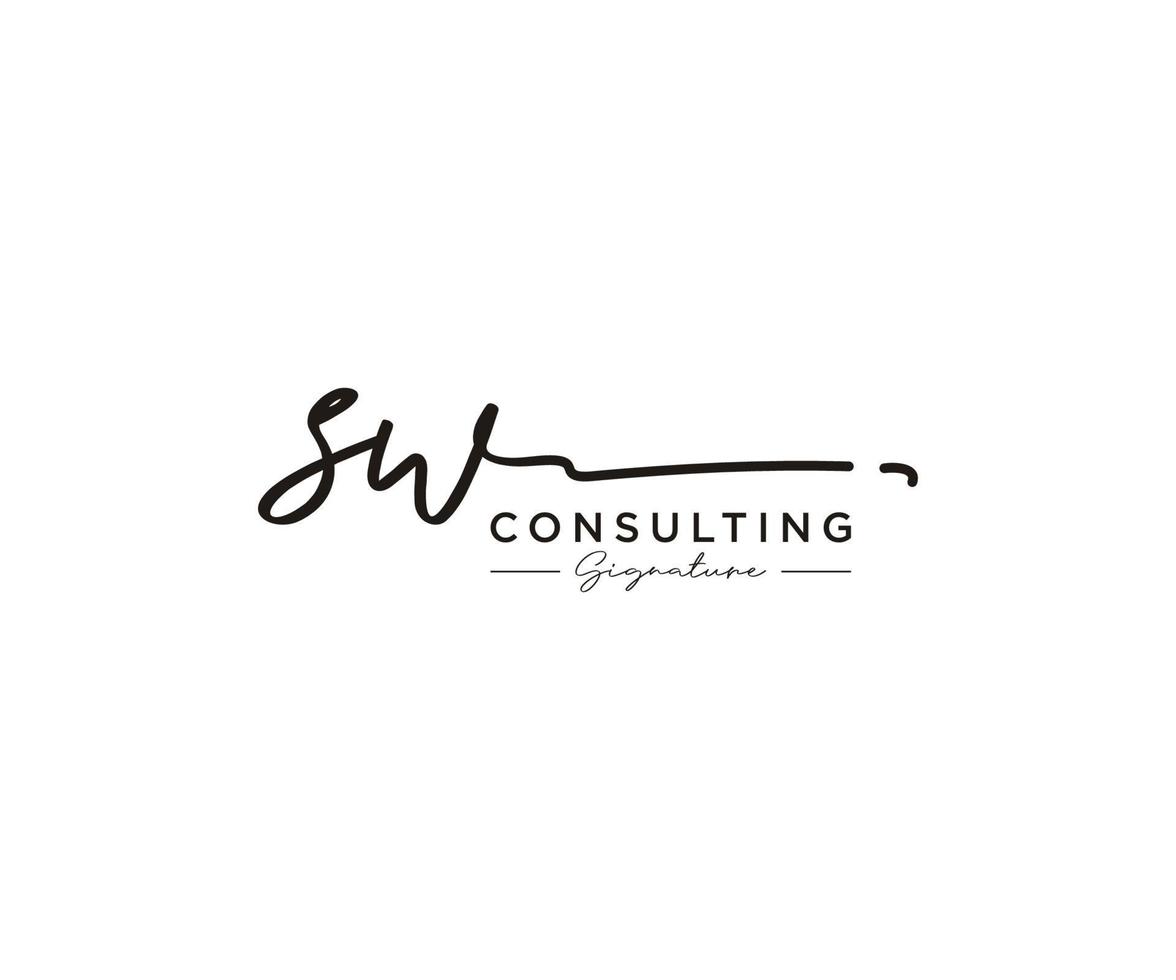Initial SW signature logo collection template vector. Hand drawn Calligraphy lettering Vector illustration.