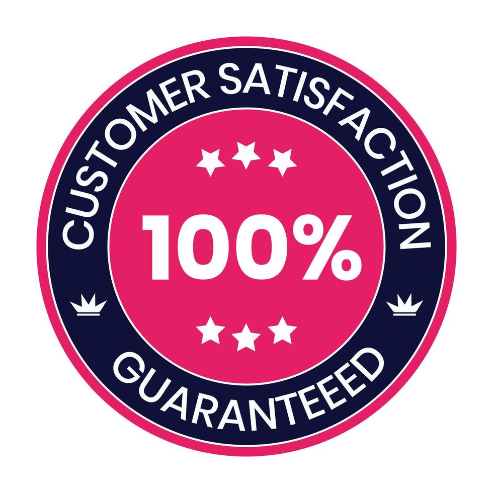 customer satisfaction icons, rubber, customer satisfaction badge, seal, stamp, sticker, customer satisfaction vector, 100 percent guarantee badge vector