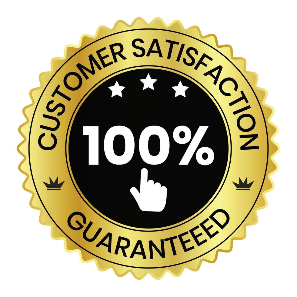 customer satisfaction icons, rubber, customer satisfaction badge, seal, stamp, sticker, customer satisfaction vector, 100 percent guarantee badge vector