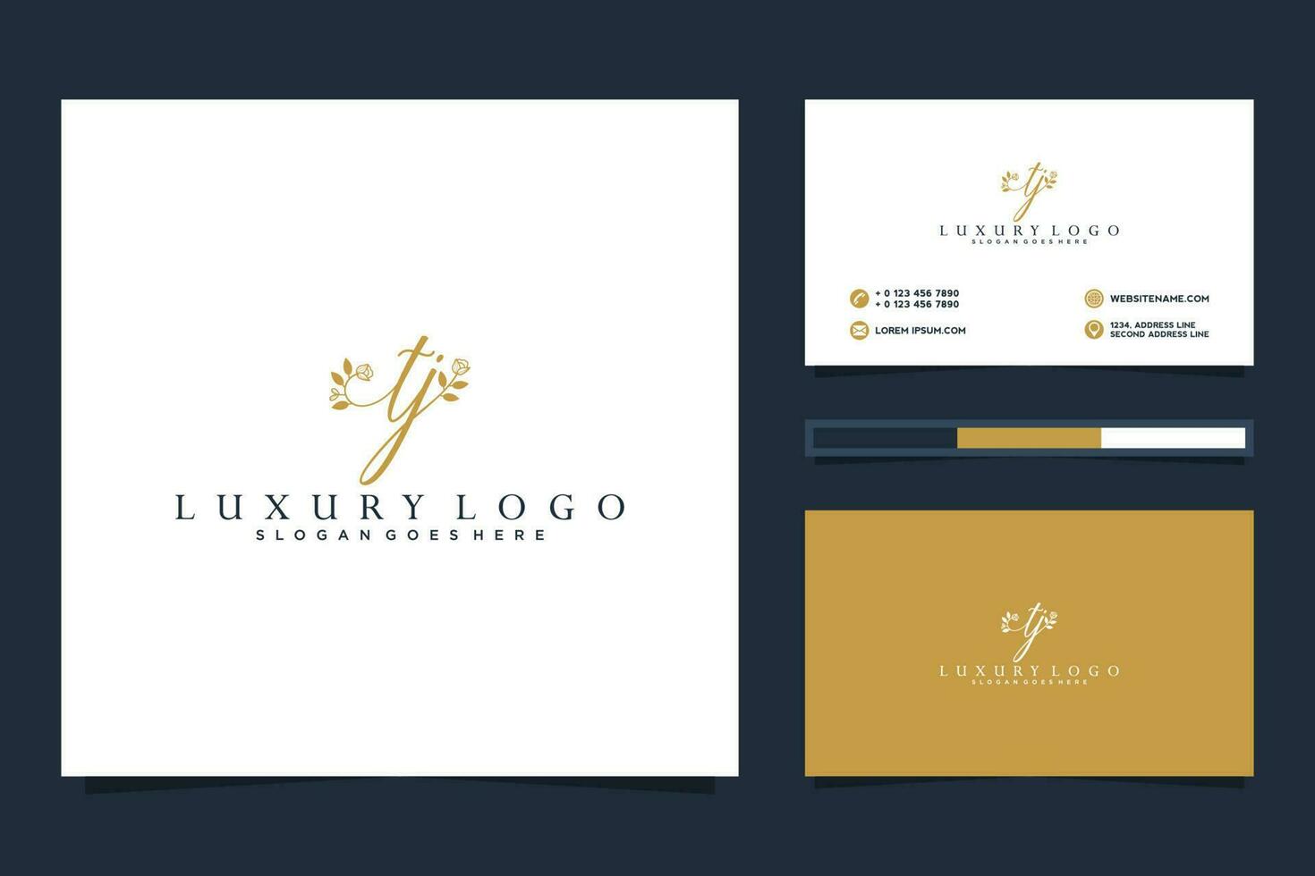 Initial TJ Feminine logo collections and business card template Premium Vector. vector