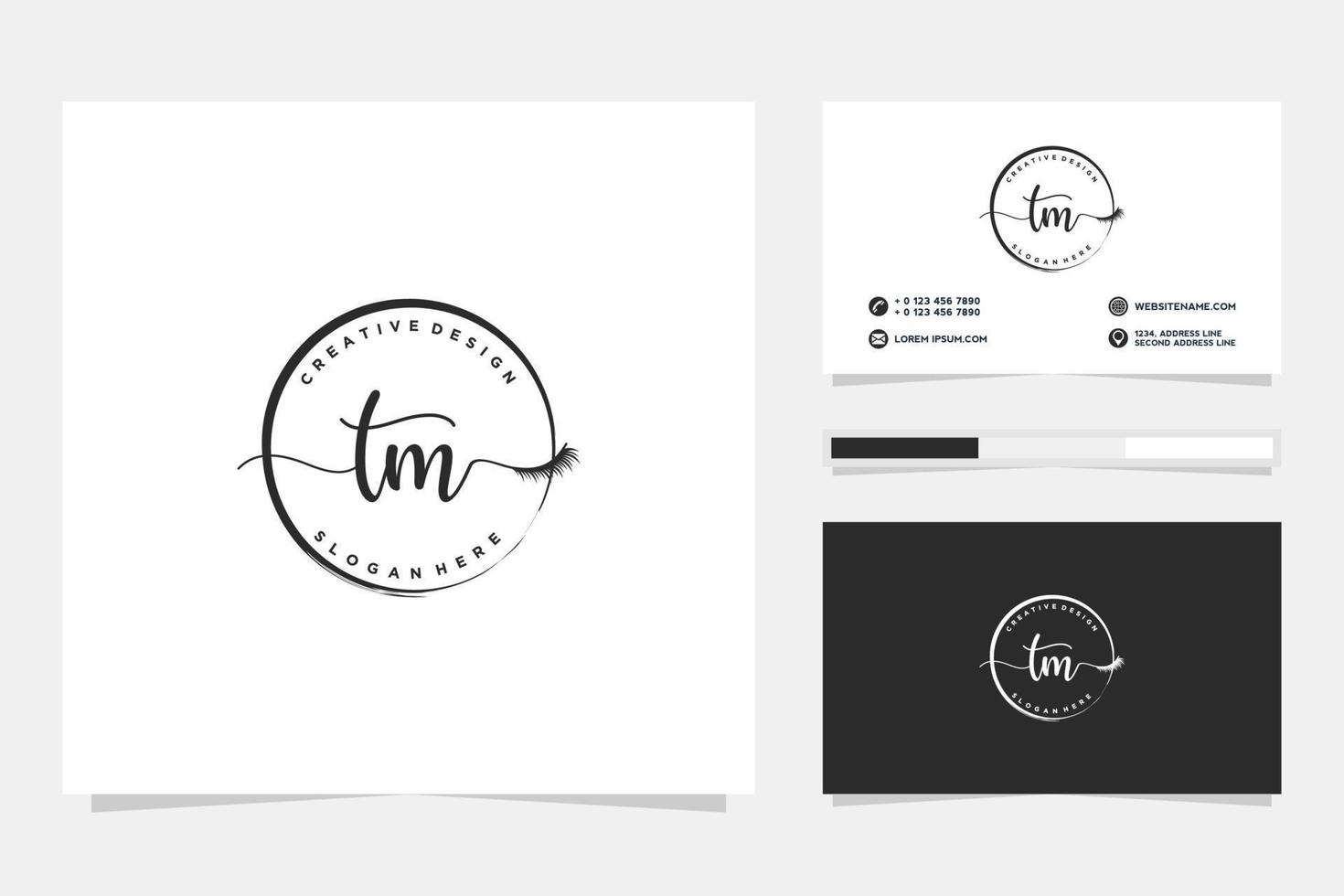 Initial TM Feminine logo collections and business card template Premium Vector. vector