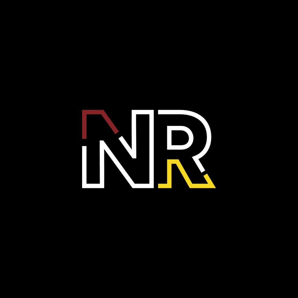 resumen letra nr logo diseño con línea conexión para tecnología y digital negocio compañía. vector