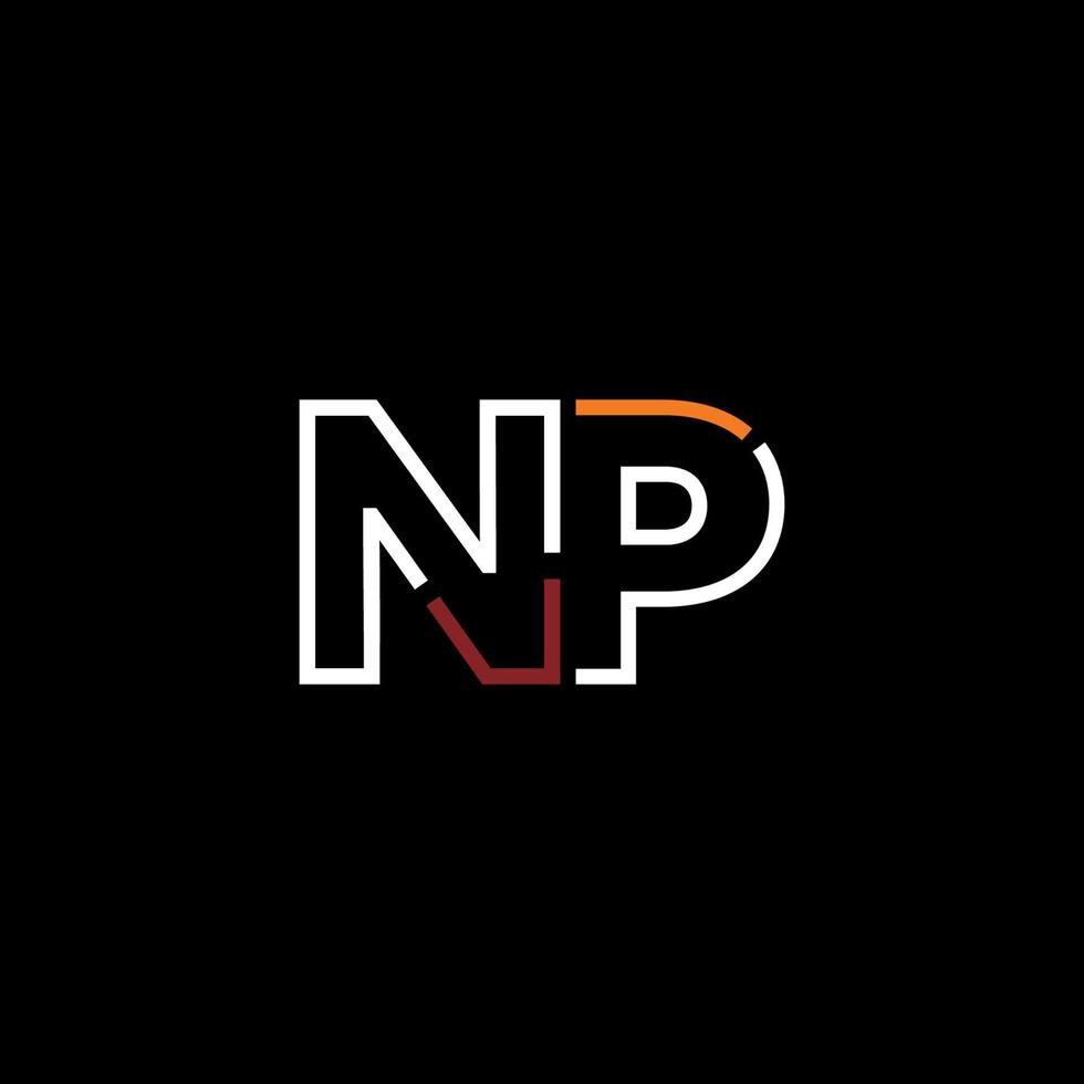 Abstract letter NP logo design with line connection for technology and digital business company. vector