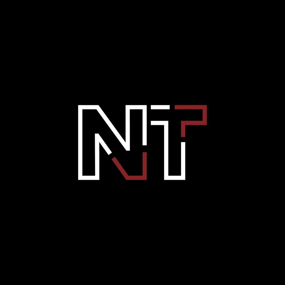 Abstract letter NT logo design with line connection for technology and digital business company. vector