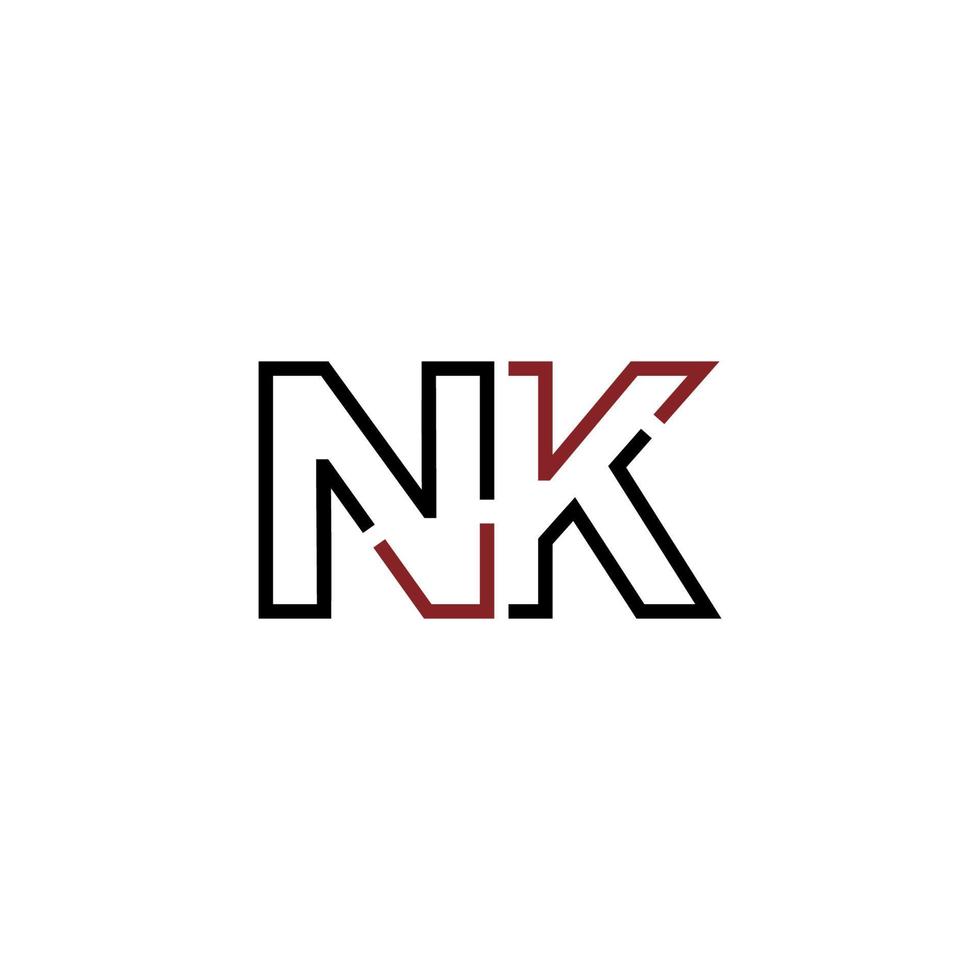 Abstract letter NK logo design with line connection for technology and digital business company. vector