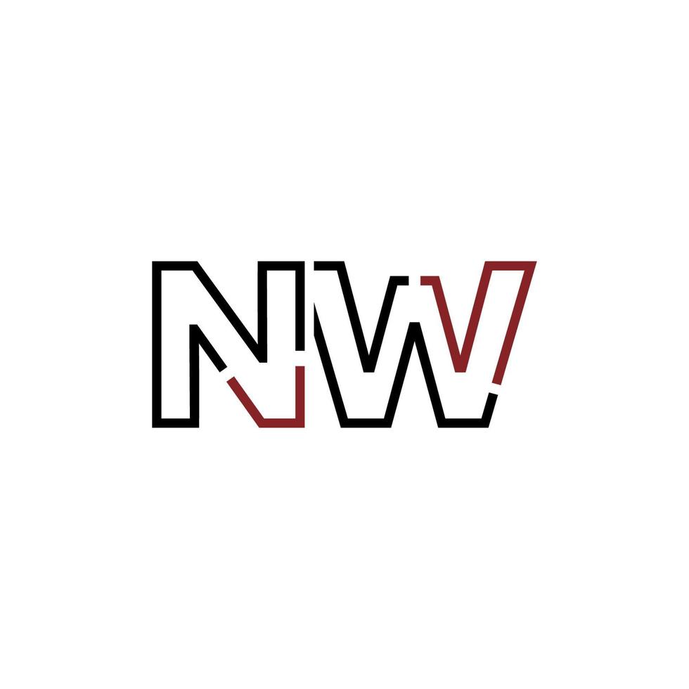 resumen letra noroeste logo diseño con línea conexión para tecnología y digital negocio compañía. vector