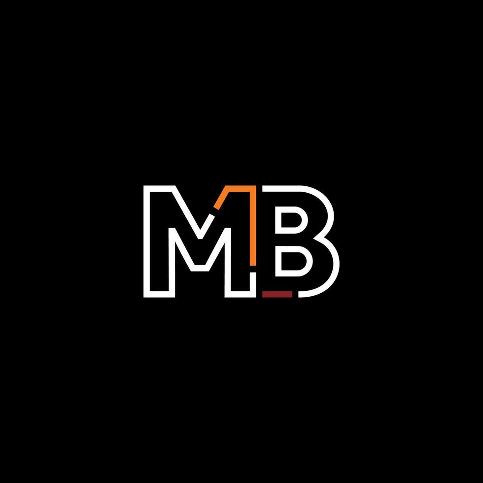 Abstract letter MB logo design with line connection for technology and digital business company. vector