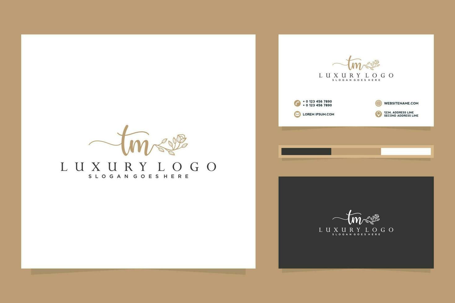 Initial TM Feminine logo collections and business card template Premium Vector. vector