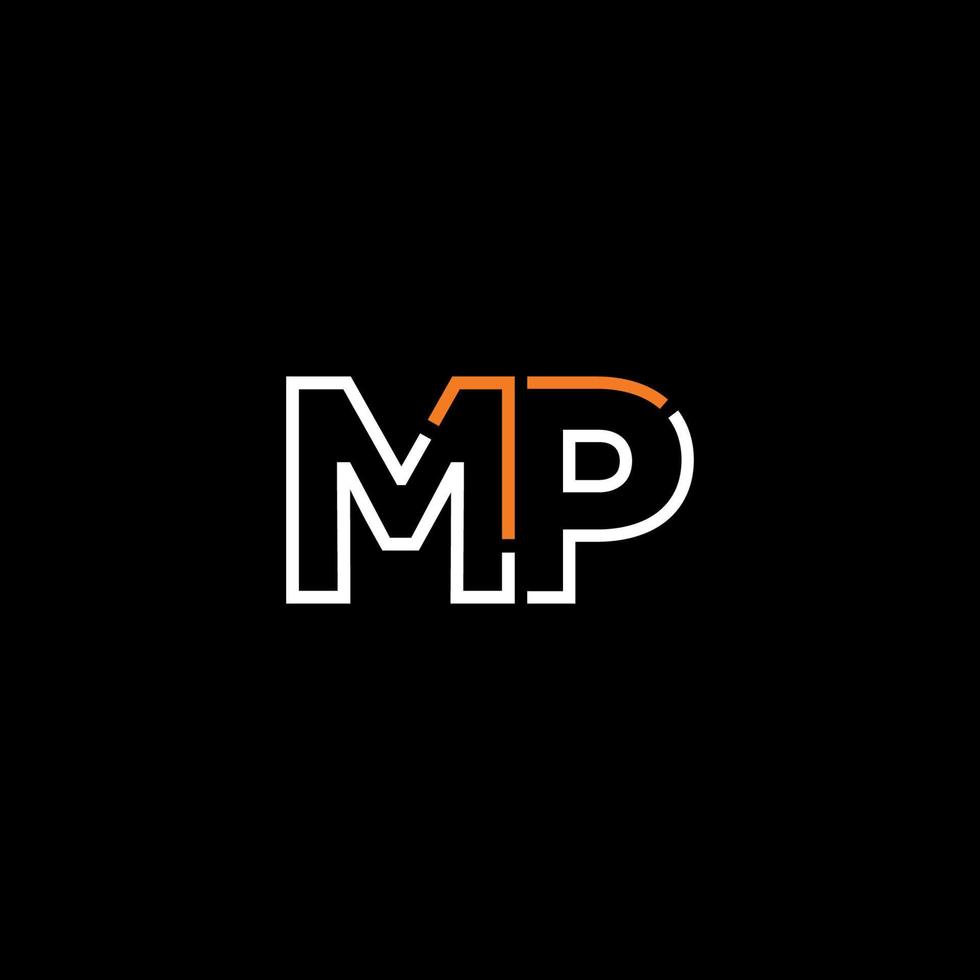 Abstract letter MP logo design with line connection for technology and digital business company. vector