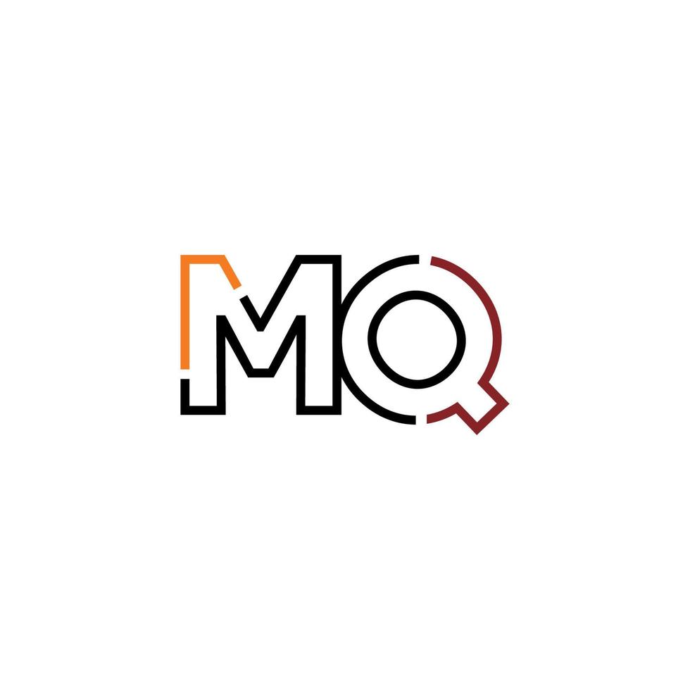 Abstract letter MQ logo design with line connection for technology and digital business company. vector