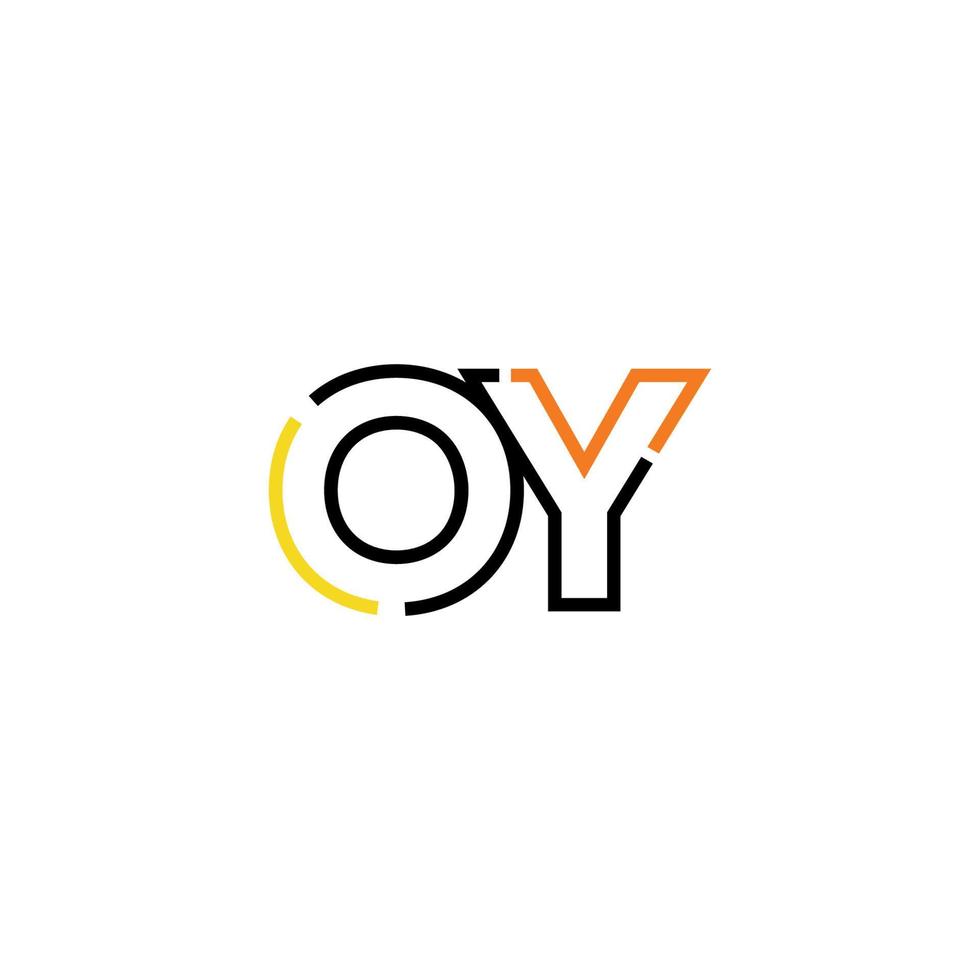 Abstract letter OY logo design with line connection for technology and digital business company. vector