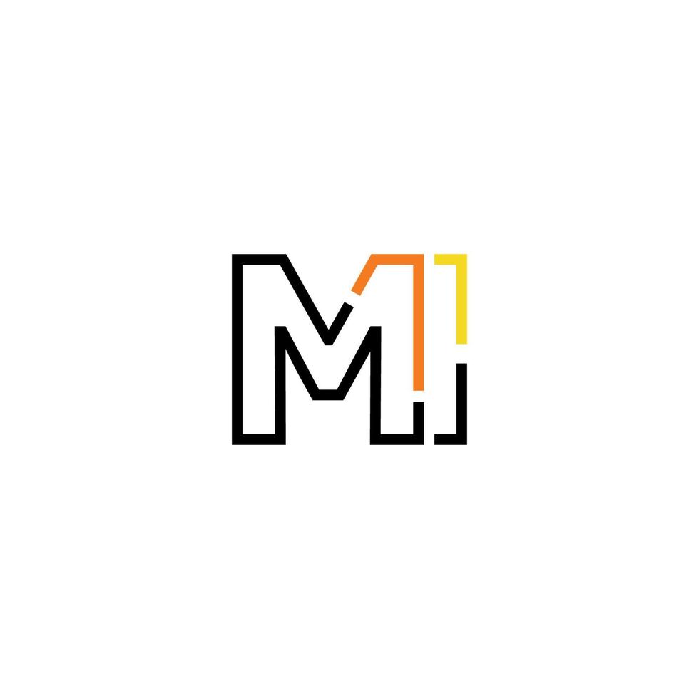 Abstract letter MI logo design with line connection for technology and digital business company. vector