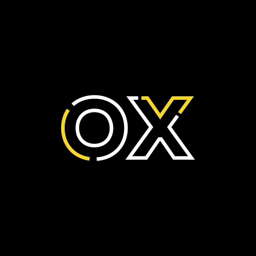 Abstract letter OX logo design with line connection for technology and digital business company. vector