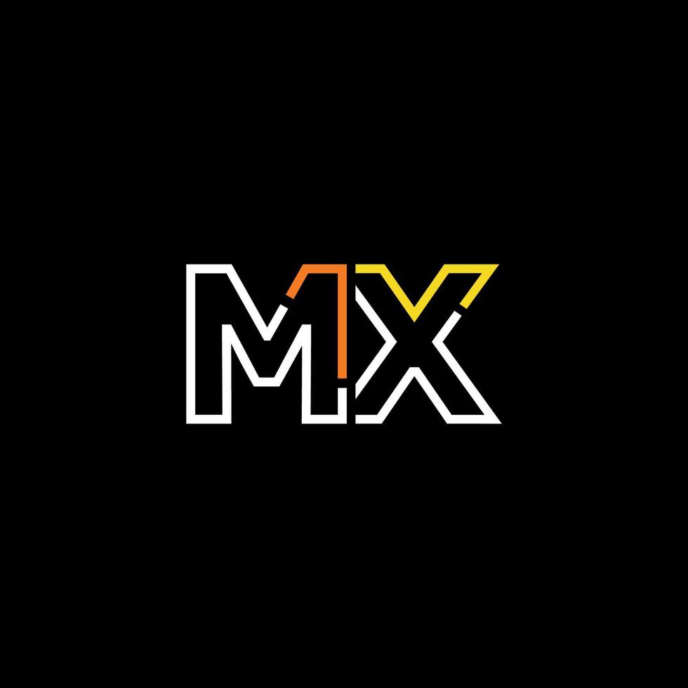 Abstract letter MX logo design with line connection for technology and digital business company. vector