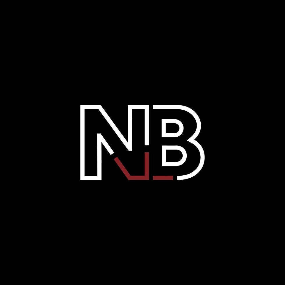 Abstract letter NB logo design with line connection for technology and digital business company. vector