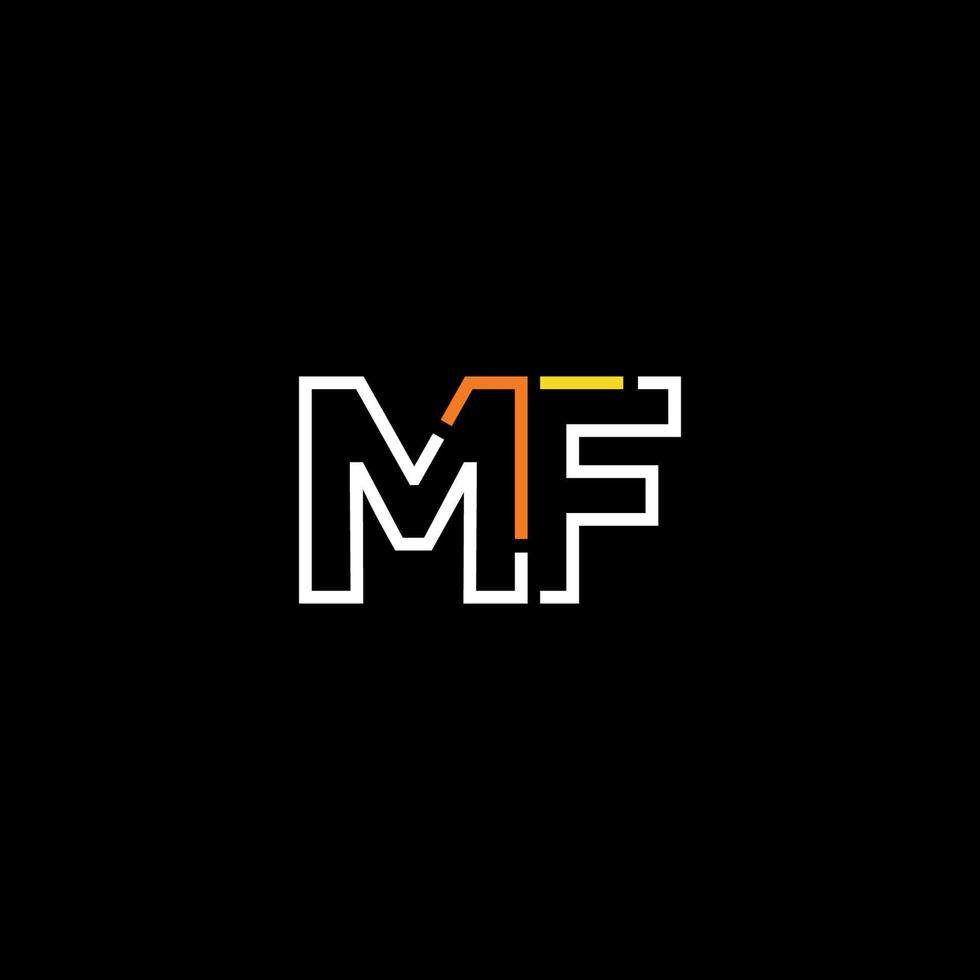 Abstract letter MF logo design with line connection for technology and digital business company. vector